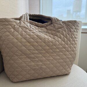 MZ Wallace Metro Tote Bag - Quilted Carry On Travel (Buff)